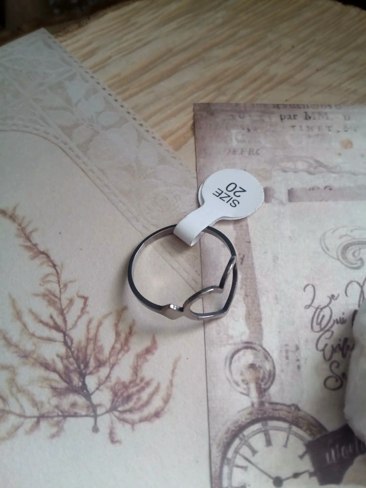 Bague bohème cœur argenté 20mm – photo 2